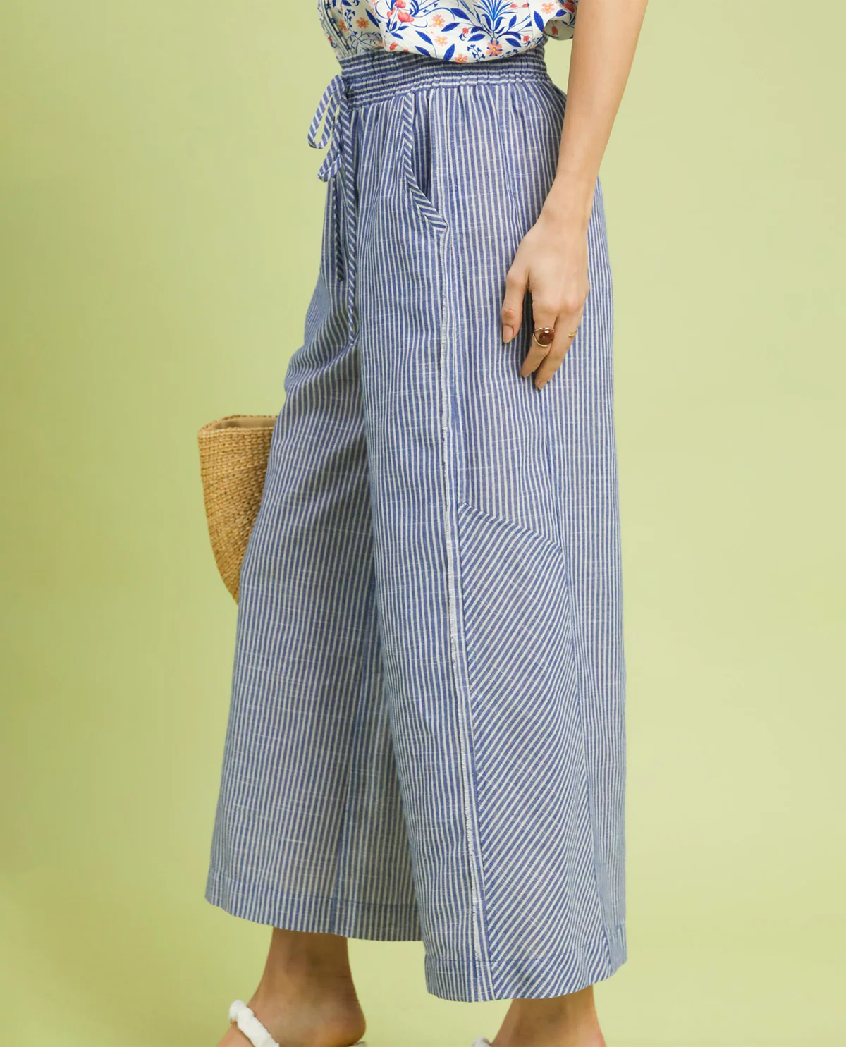 Umgee Washed Stripe Wide Leg Pant - Image 2