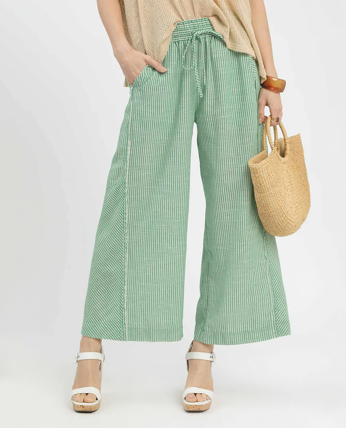 Umgee Washed Stripe Wide Leg Pant - Image 5