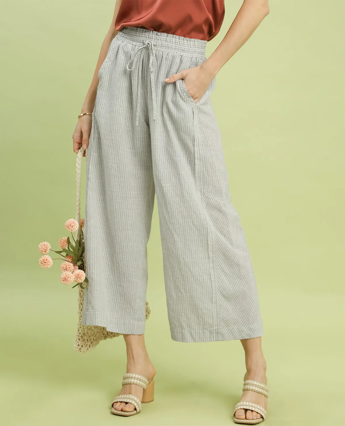 Umgee Washed Stripe Wide Leg Pant - Image 8