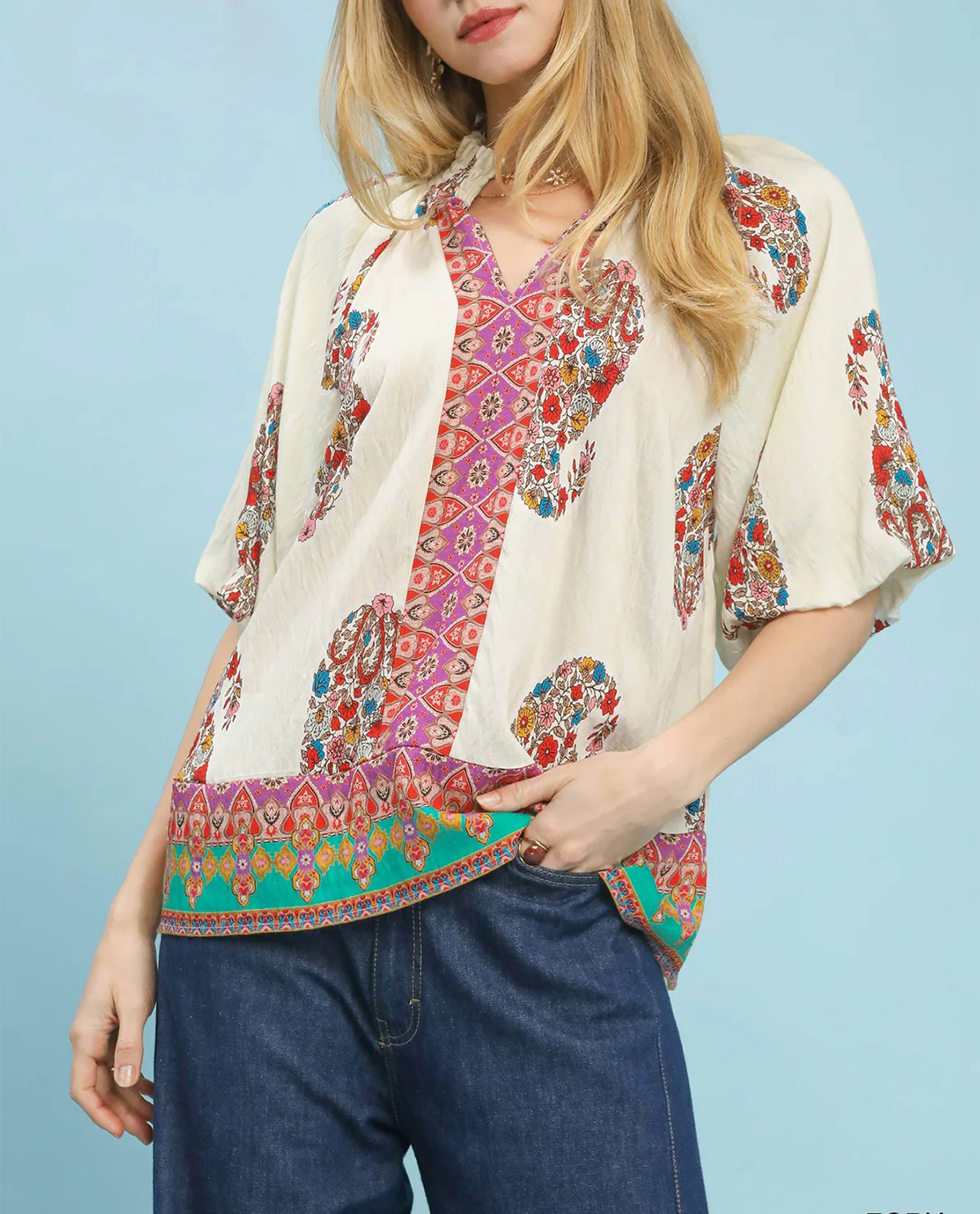 Umgee Border Print Top - Image 4