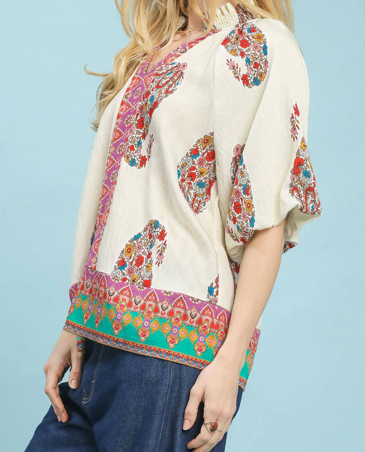 Umgee Border Print Top - Image 5