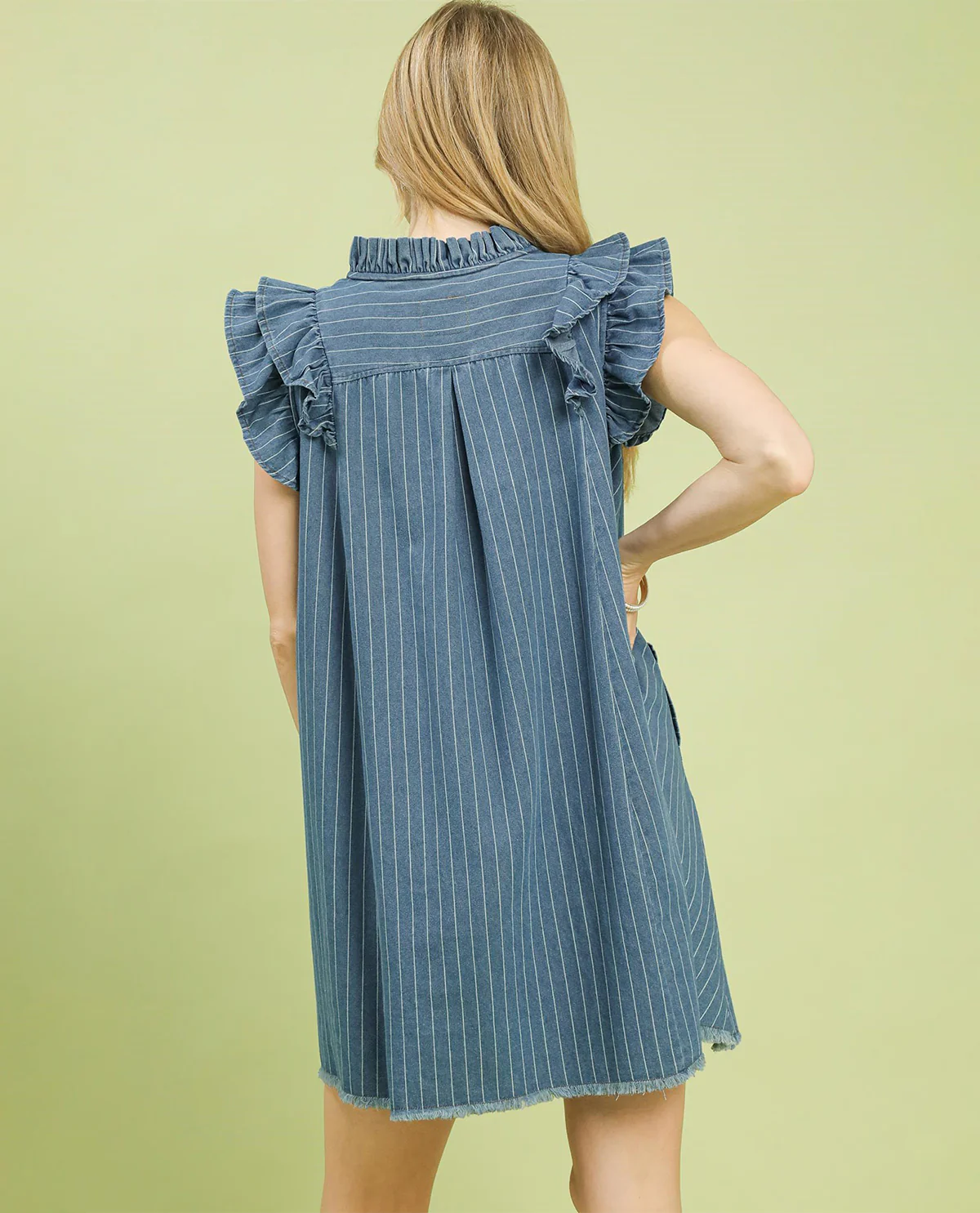 Umgeee Solid Denim Dress - Image 2