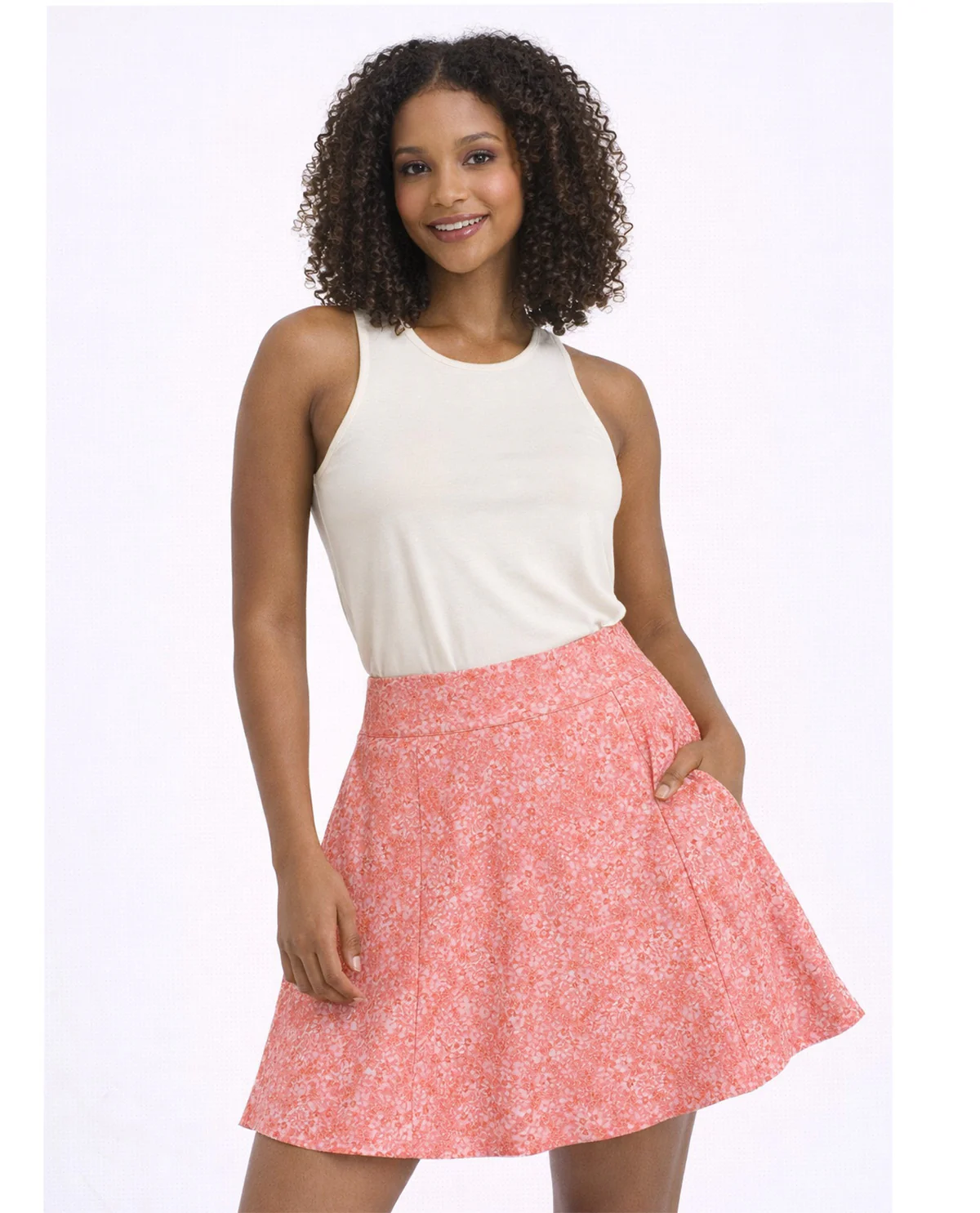 Vogo Floral Print Pleat Skort - Image 3