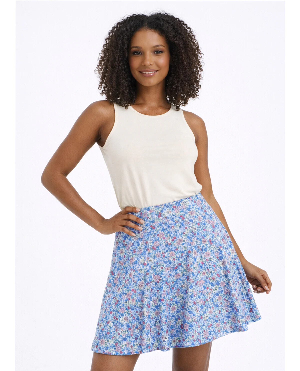 Vogo Floral Print Pleat Skort - Image 4