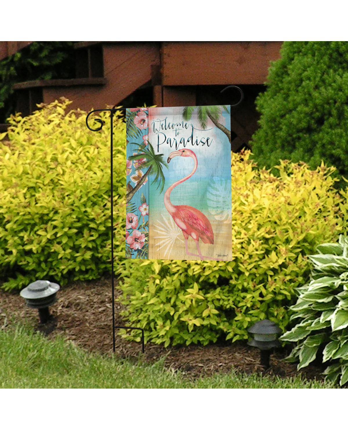 "Welcome To Paradise" Garden Flag - Image 2
