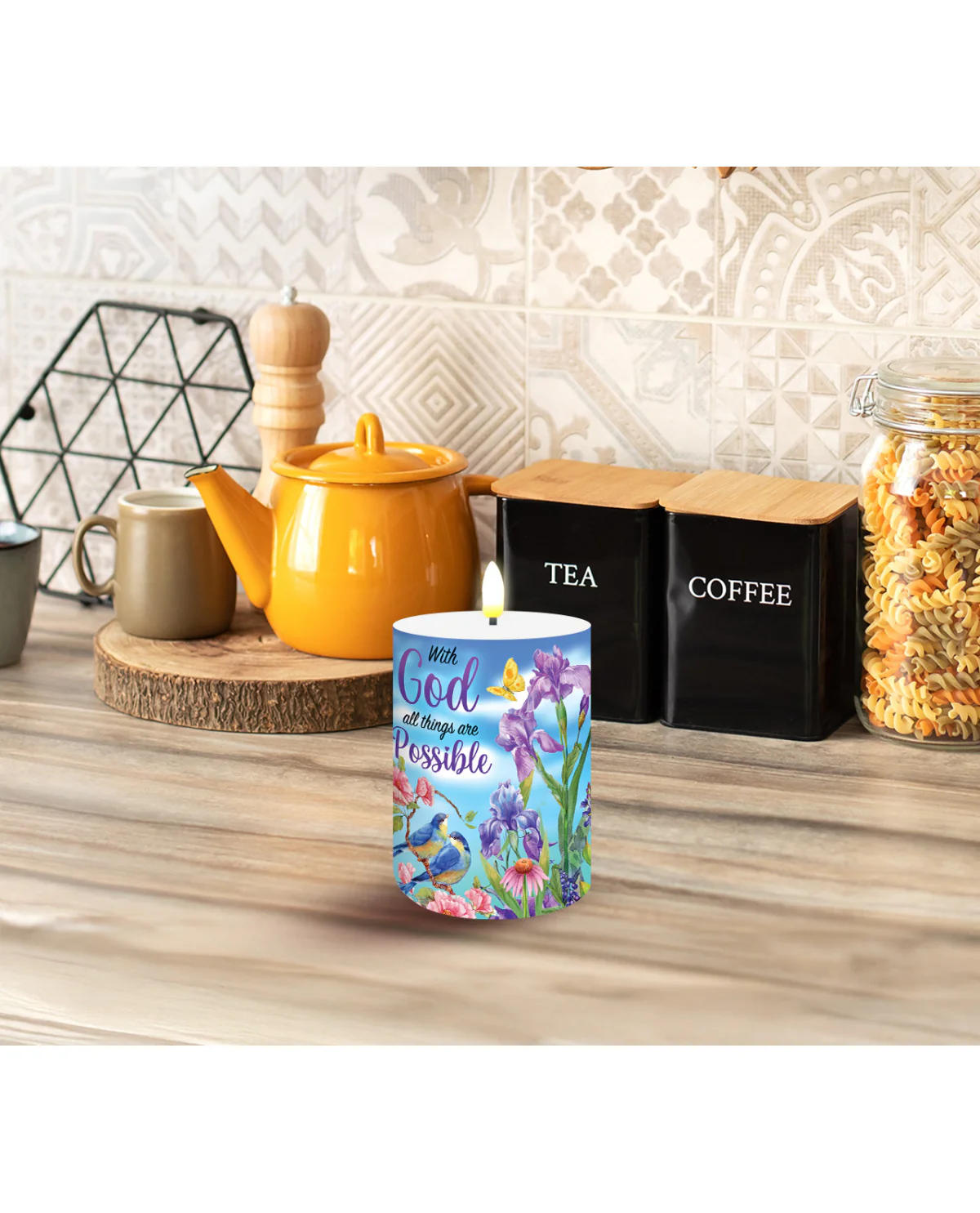 "With God" Flameless Candle - Image 2