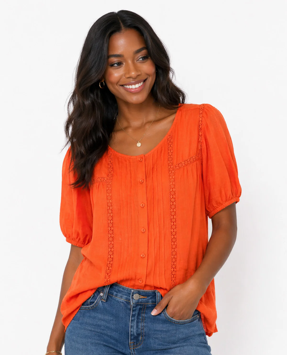 Zac & Rachel Solid Novelty Slub Top - Image 2
